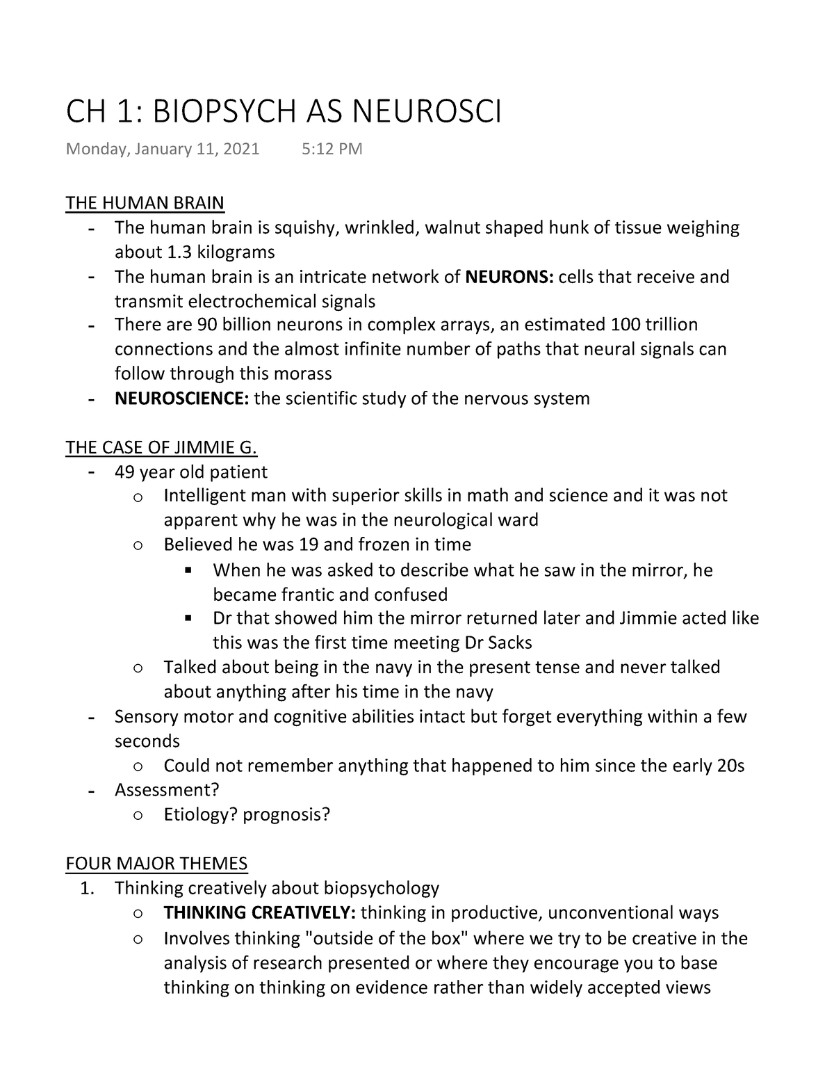 CH 1 Biopsych AS Neurosci - THE HUMAN BRAIN The Human Brain Is Squishy ...