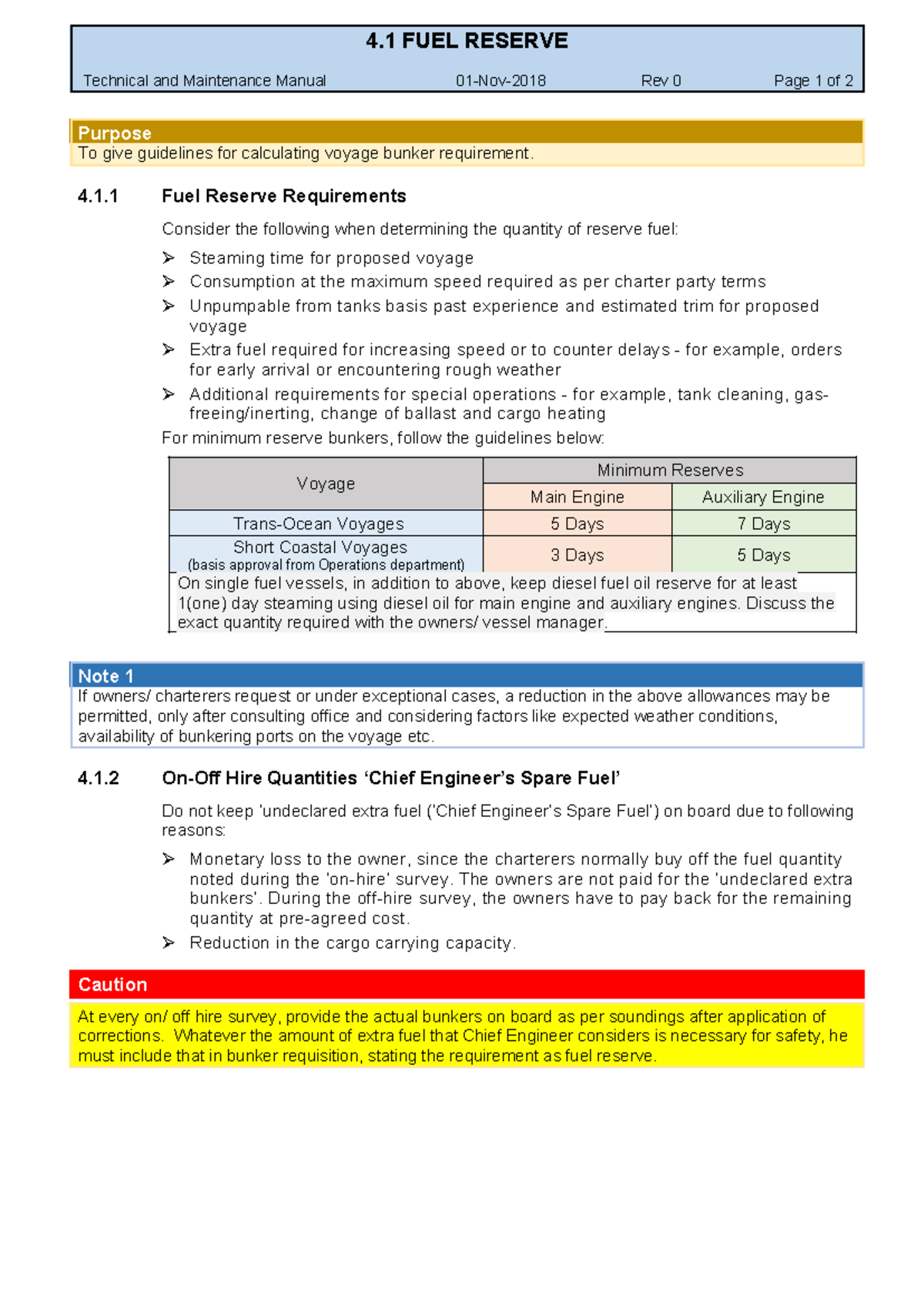 4.1 Fuel Reserve - test - 4 FUEL RESERVE Technical and Maintenance ...
