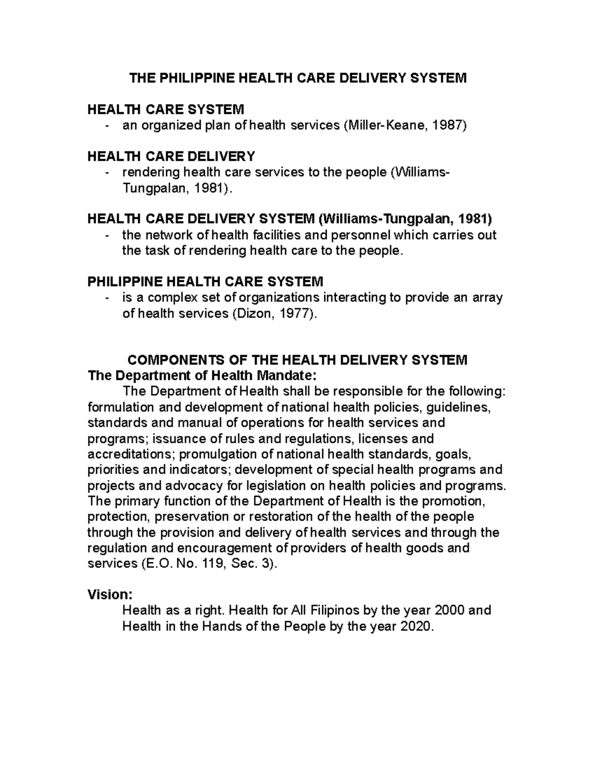 philippine health care system essay