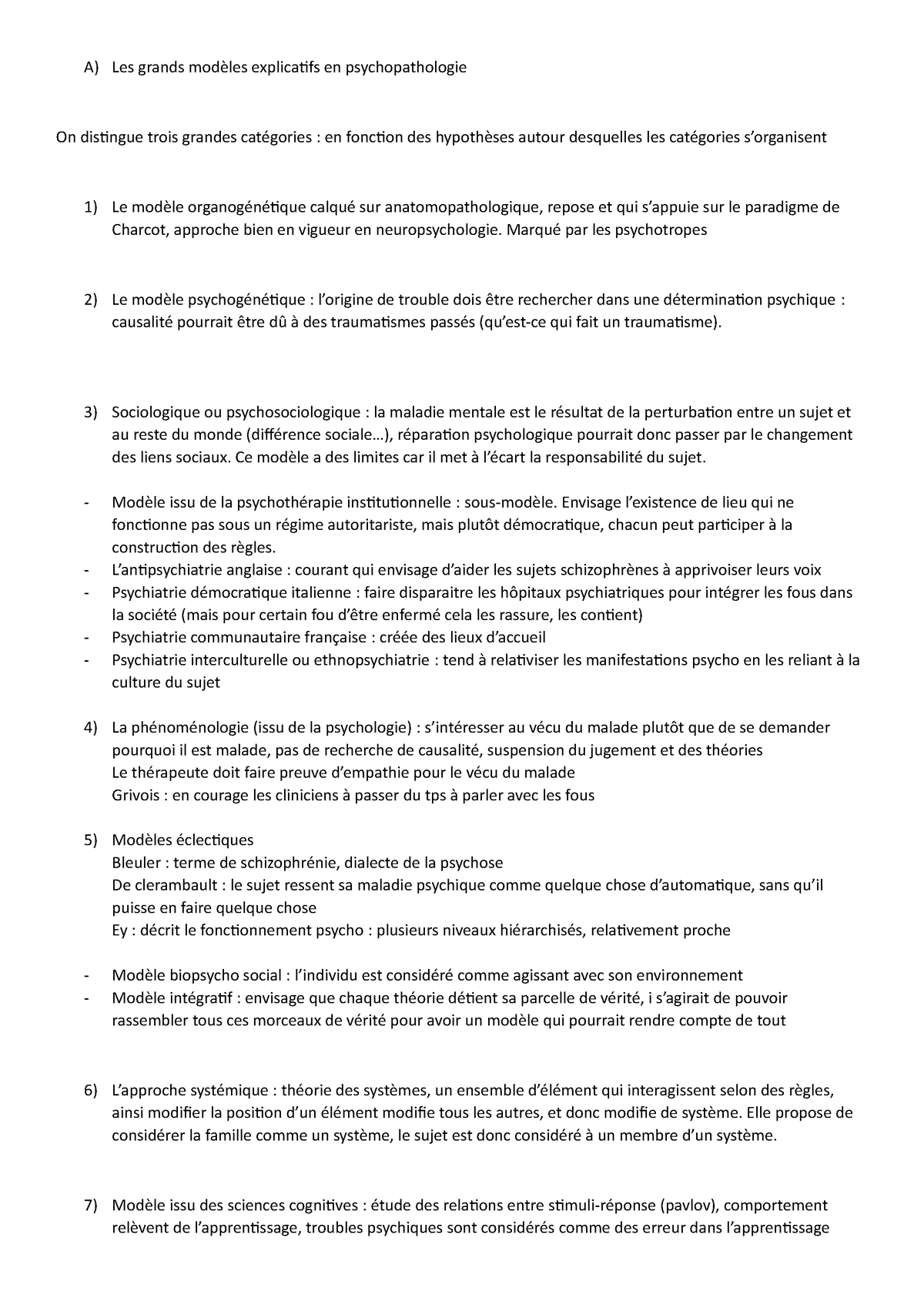 Psychologie Clinique Et Psychopathologiecours 2 La Psychopathologie Et La Psychologie 8920