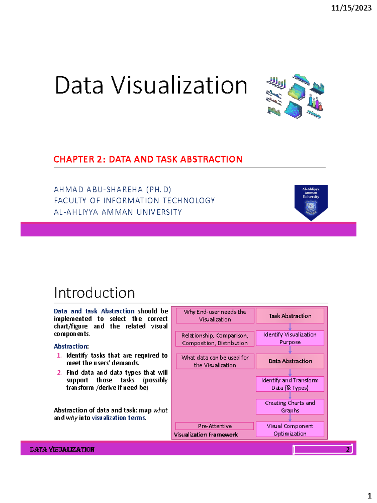 Ch-2 - data - CHAPTER 2 : DATA AND TASK ABSTRACTION AHMAD ABU-SHAREHA ...