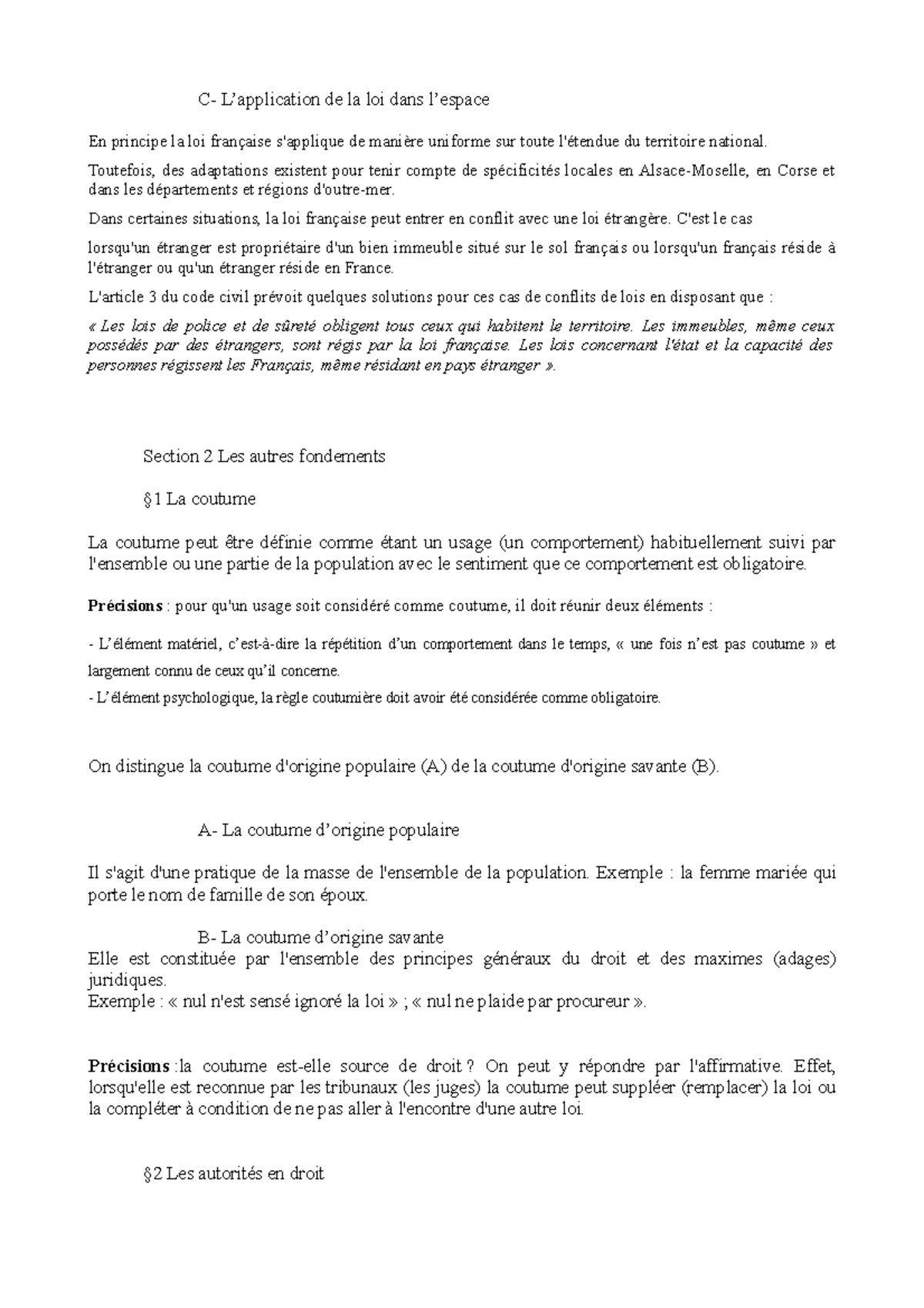 Cours Intro Droit 2022 Séance4 - C- L’application De La Loi Dans L ...