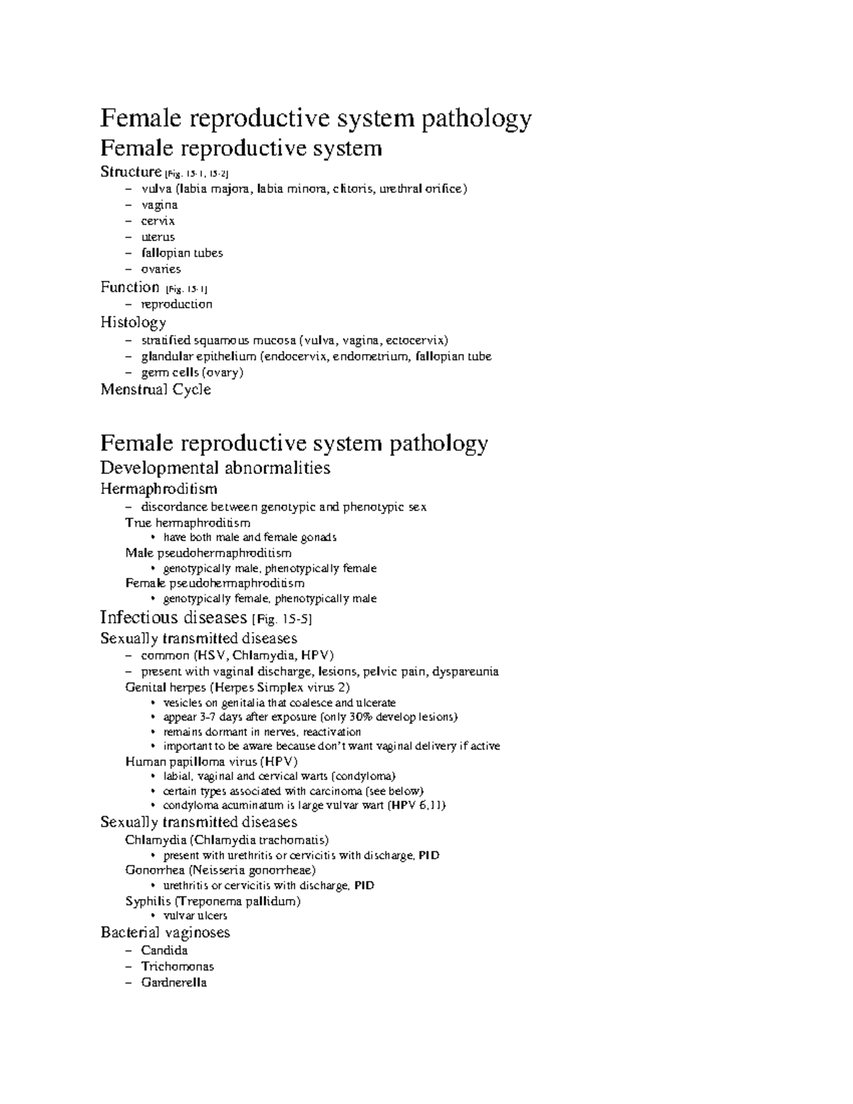 Female genital pathology - Female reproductive system Structure [Fig ...