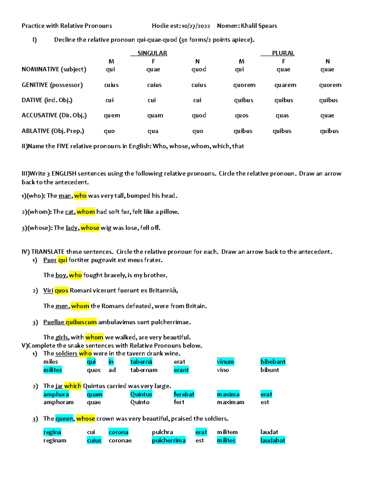 Relative Pronouns Practice Finished - Practice with Relative Pronouns ...