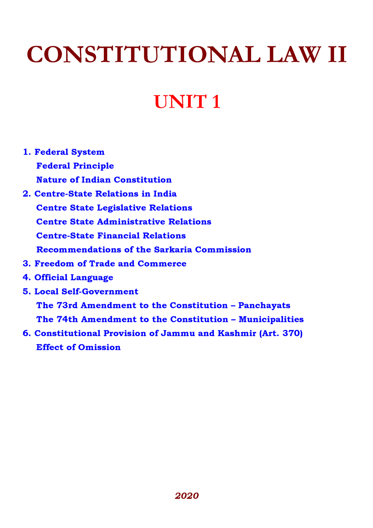 Constitutional Law Ii Unit 1 Constitutional Law Ii Unit 1 1