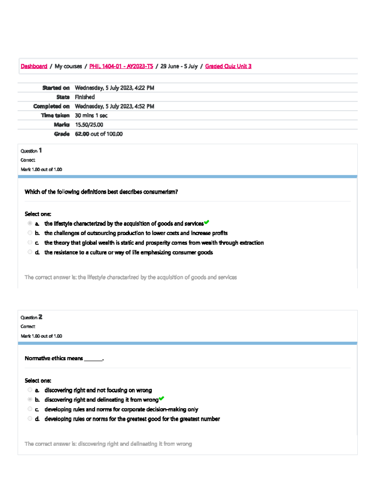 Phil 1404 Unit 3 Graded Quiz - PHIL 1404 - Studocu