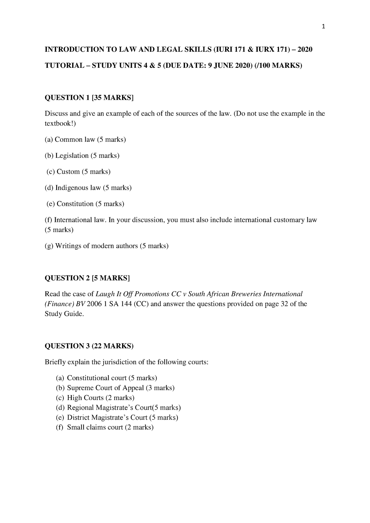 tutorial-questions-study-units-4-and-5-1-introduction-to-law-and