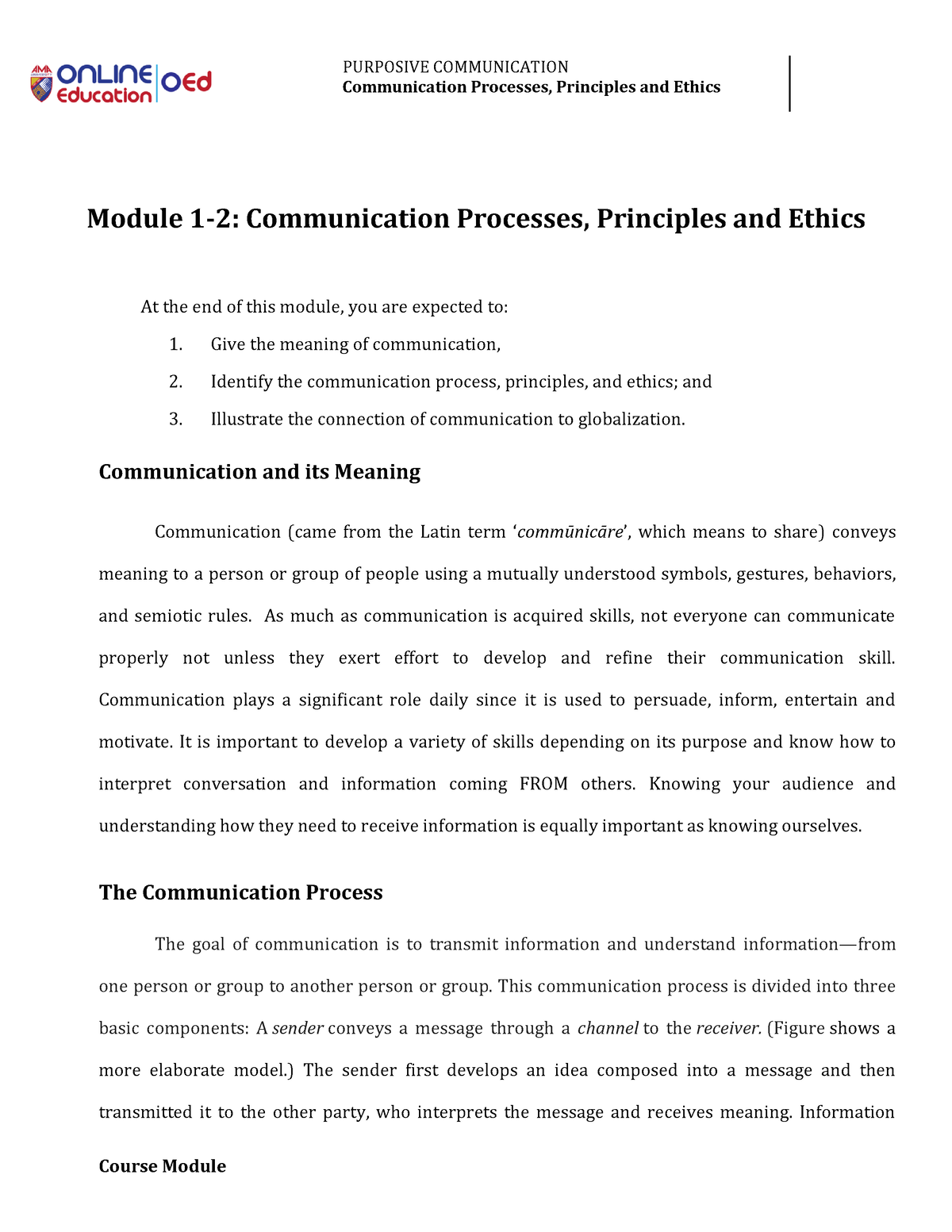 Module 1-2 - Purposive Communication Week 1 - PURPOSIVE COMMUNICATION ...