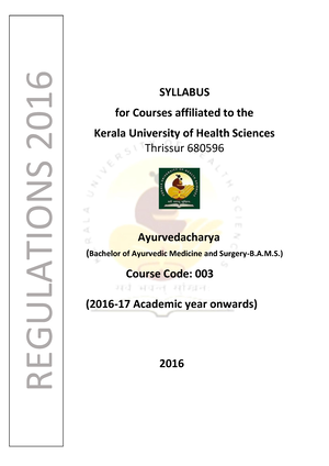 Syllabus BAMS Sylllabus SYLLABUS for Courses affiliated to the