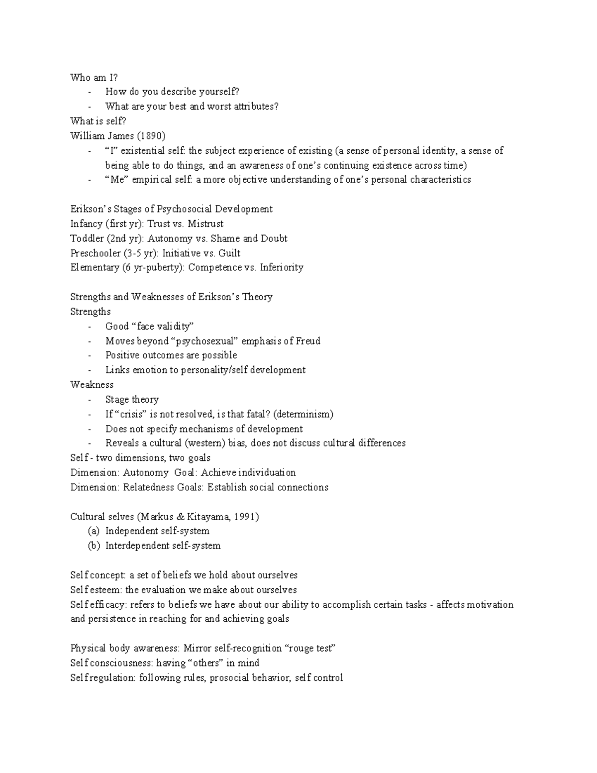 HD1160 Prelim 3 Notes Who Am I How Do You Describe Yourself What 