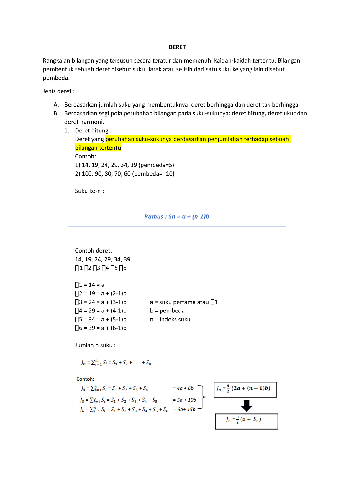 01. Deret - DERET Rangkaian Bilangan Yang Tersusun Secara Teratur Dan ...