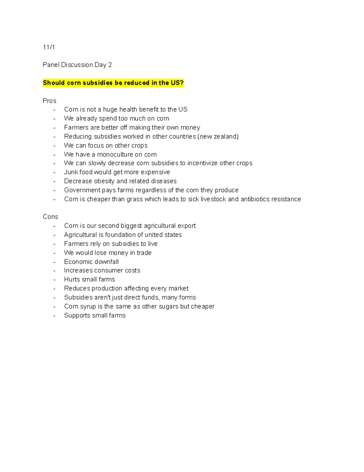 panel-debate-and-discussion-notes-panel-discussion-day-2-should-corn-subsidies-be-reduced-in