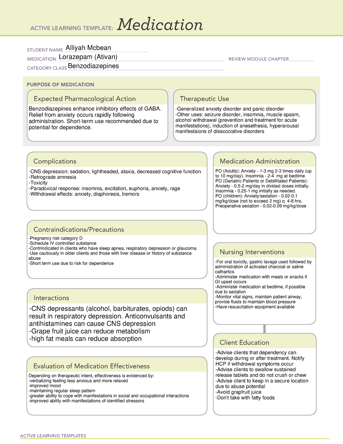 lorazepam-med-temp-ati-active-learning-templates-medication-student