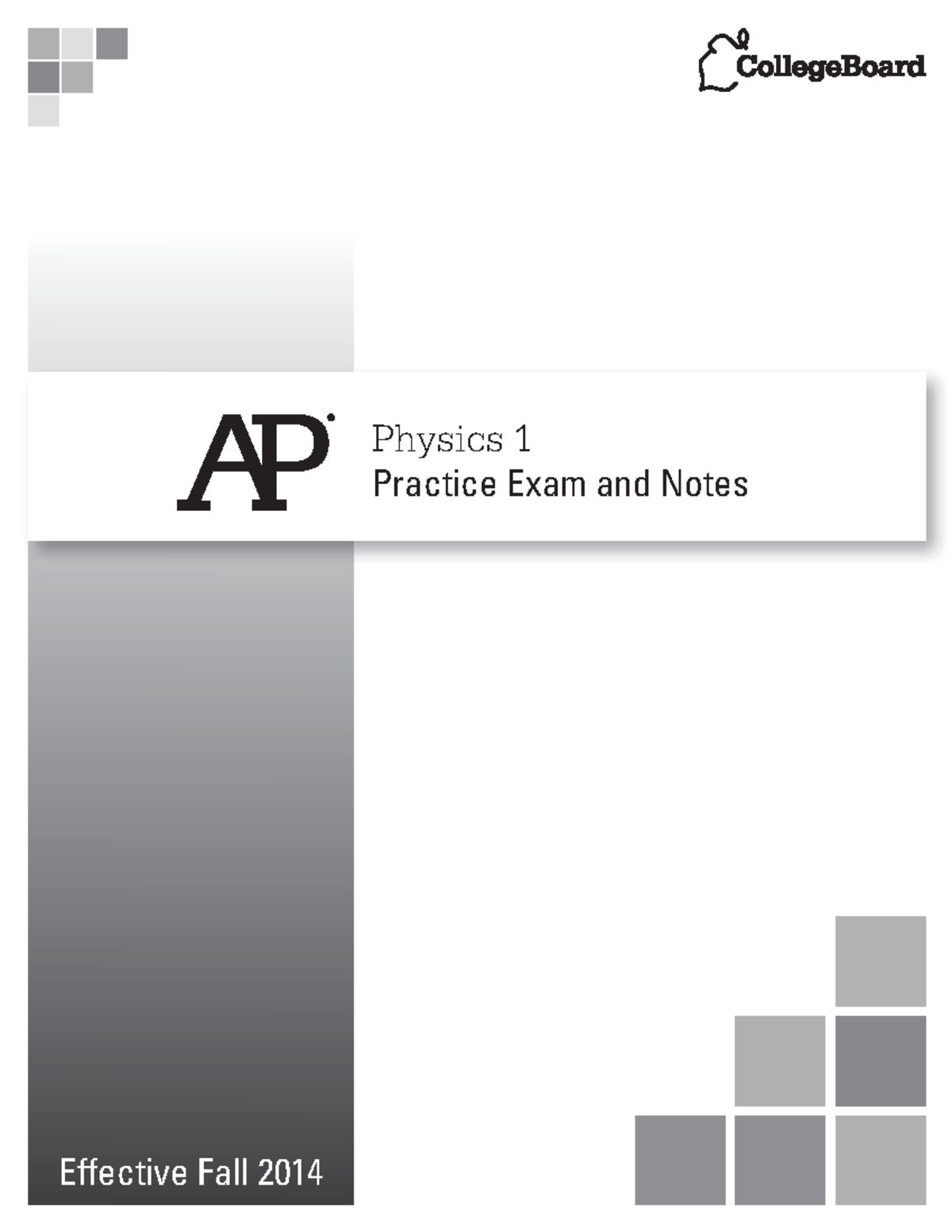 Pdf. AP Physics 1 AP Exam 2014 - Physics 1 Practice Exam and Notes ...
