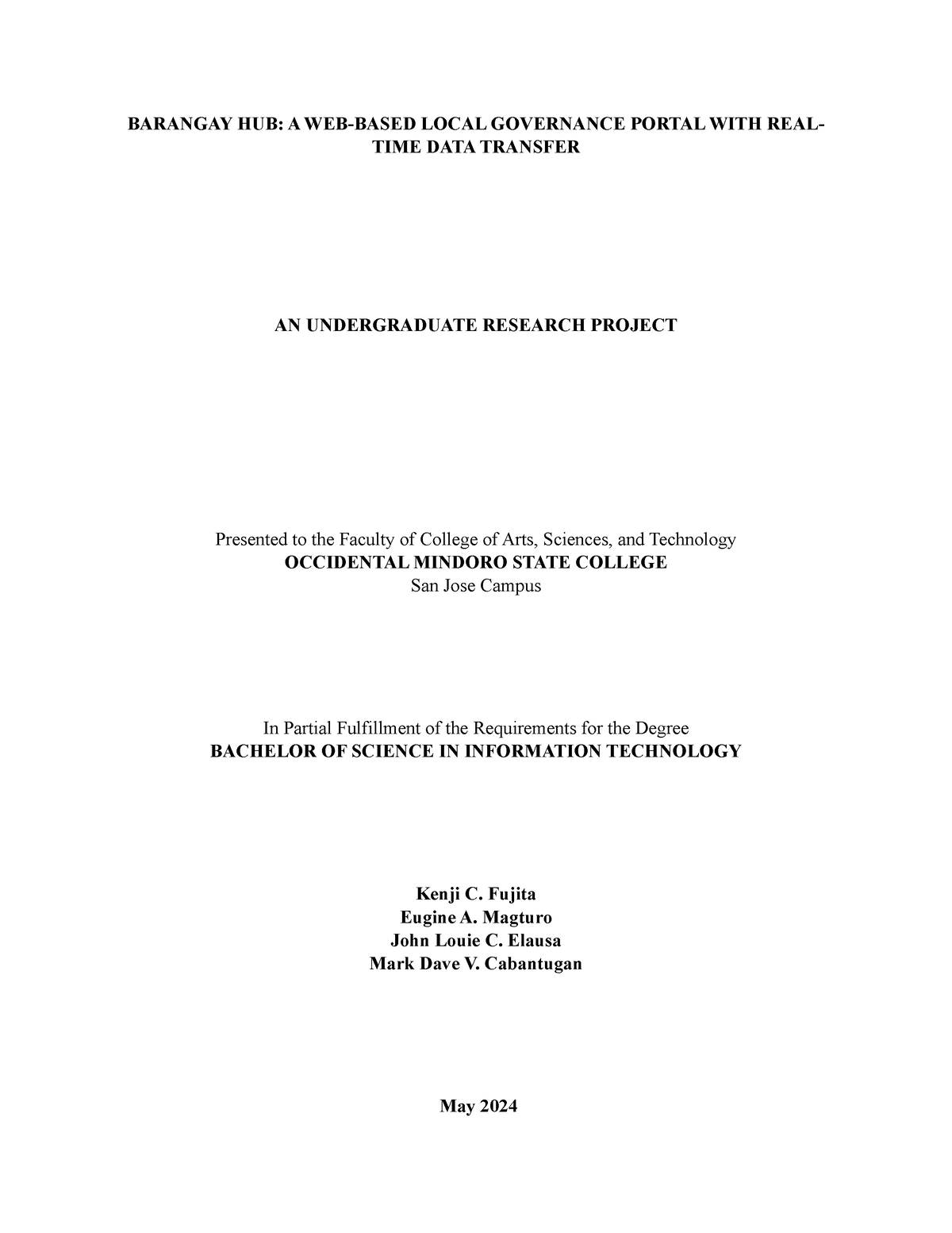 Blockchain papers capstone - BARANGAY HUB: A WEB-BASED LOCAL GOVERNANCE ...