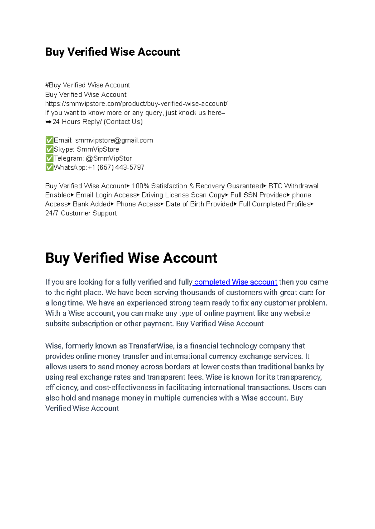 Buy Verified Wise Account - We Have Been Serving Thousands Of Customers ...