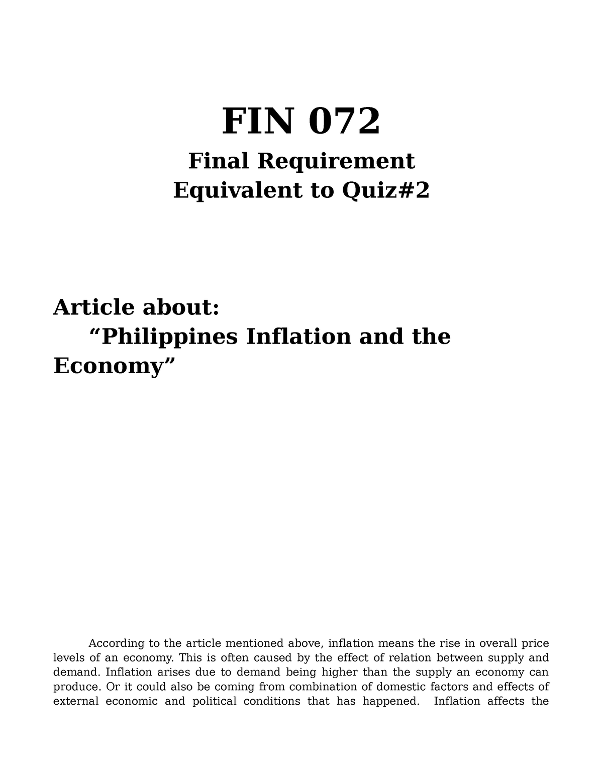 essay financial markets