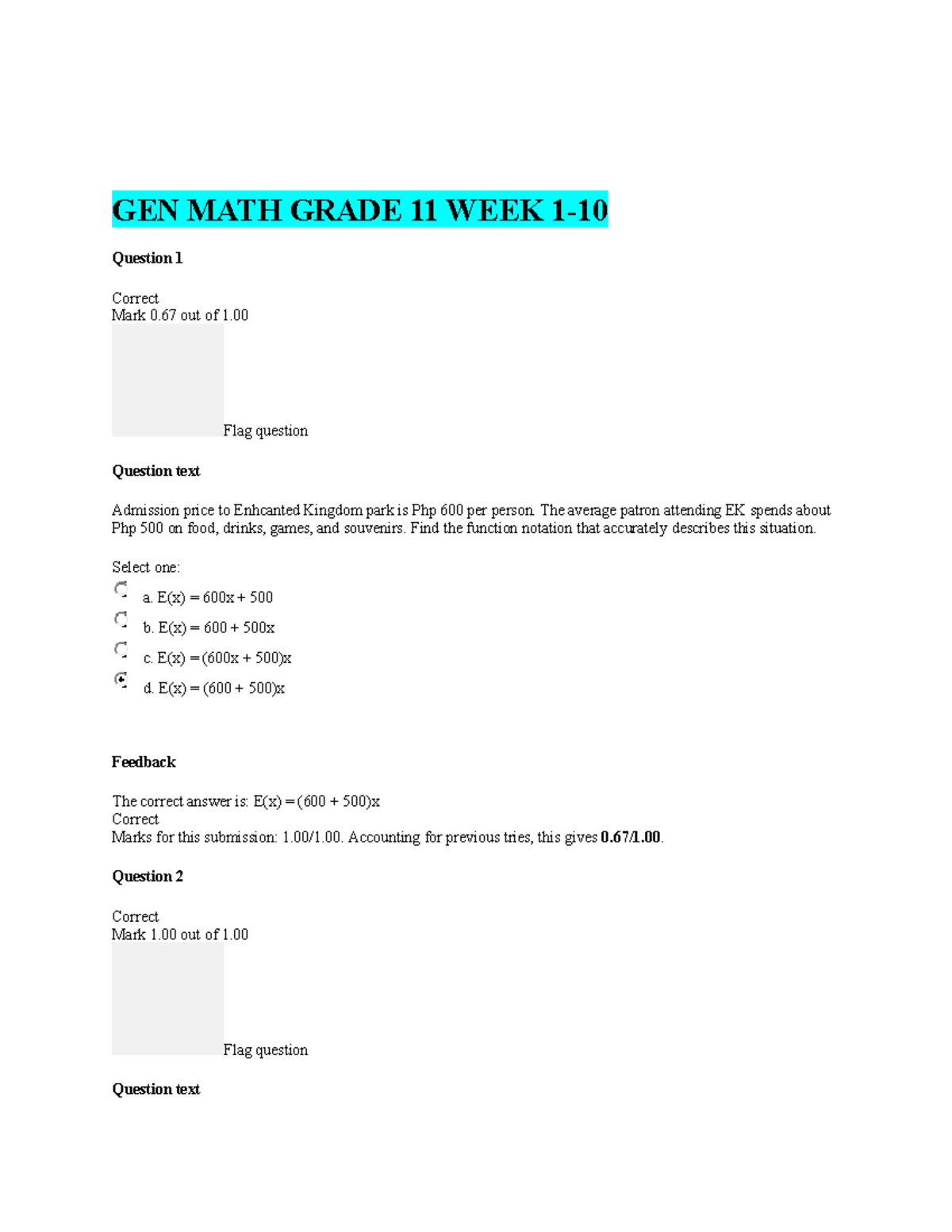 Gen Math Week 1-10 - Grade 11- GenMath - GEN MATH GRADE 11 WEEK 1 ...