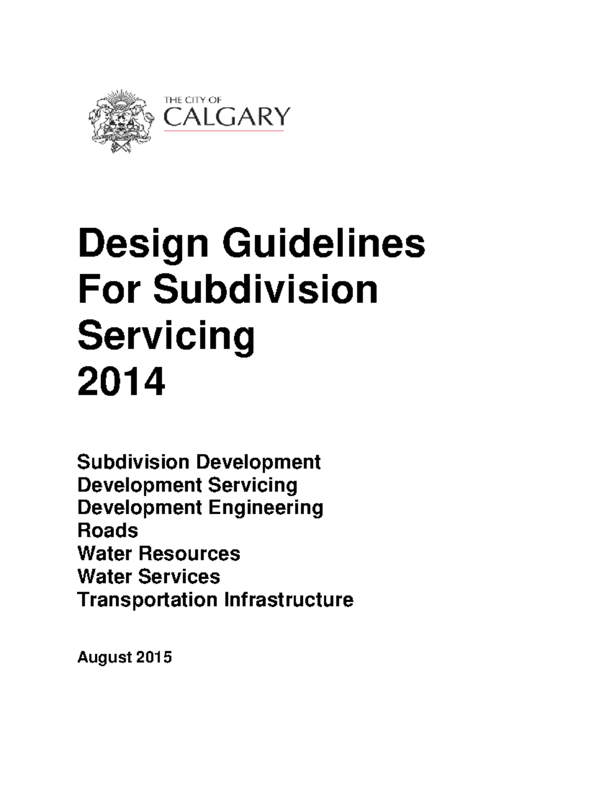 Design Guidelines For Subdivision Servicing