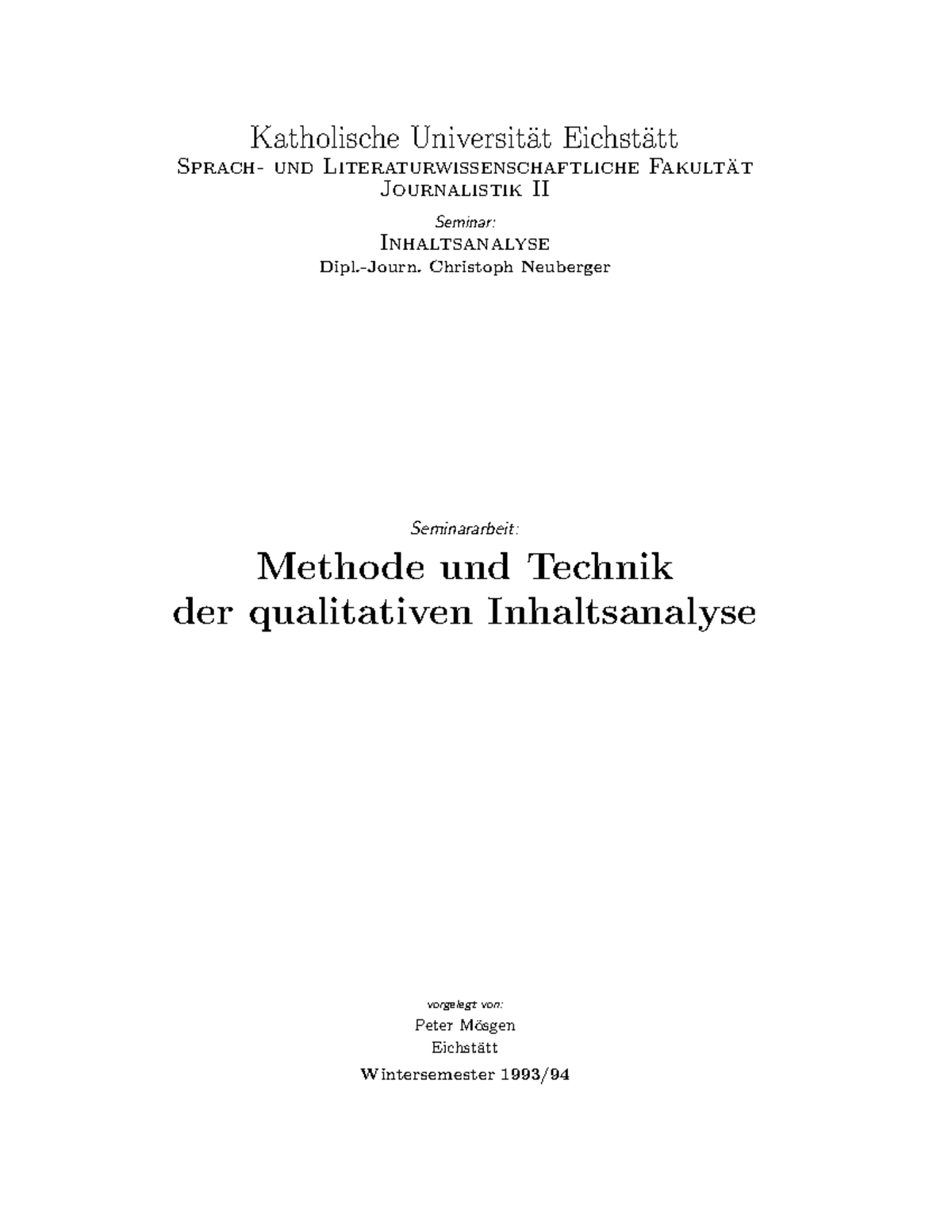Katholische Universität Eichstätt-ingolstadt Ostenstraße Eichstätt Analyse - Vorlesungsnotizen 1-2 - Katholische Universit ̈at Eichst ̈att