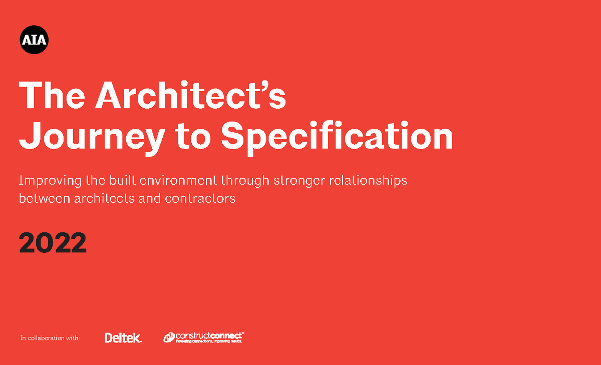 2022 Architects Journey to Specification - The Architect’s Journey to ...