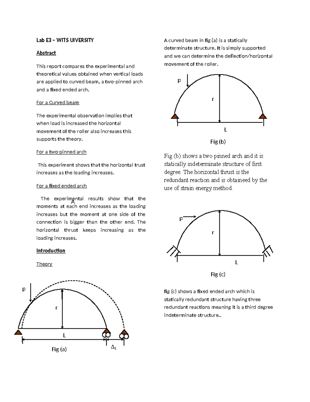 Structures lab E3 - Experiment E3 - Lab E3 – WITS UIVERSITY Abstract ...