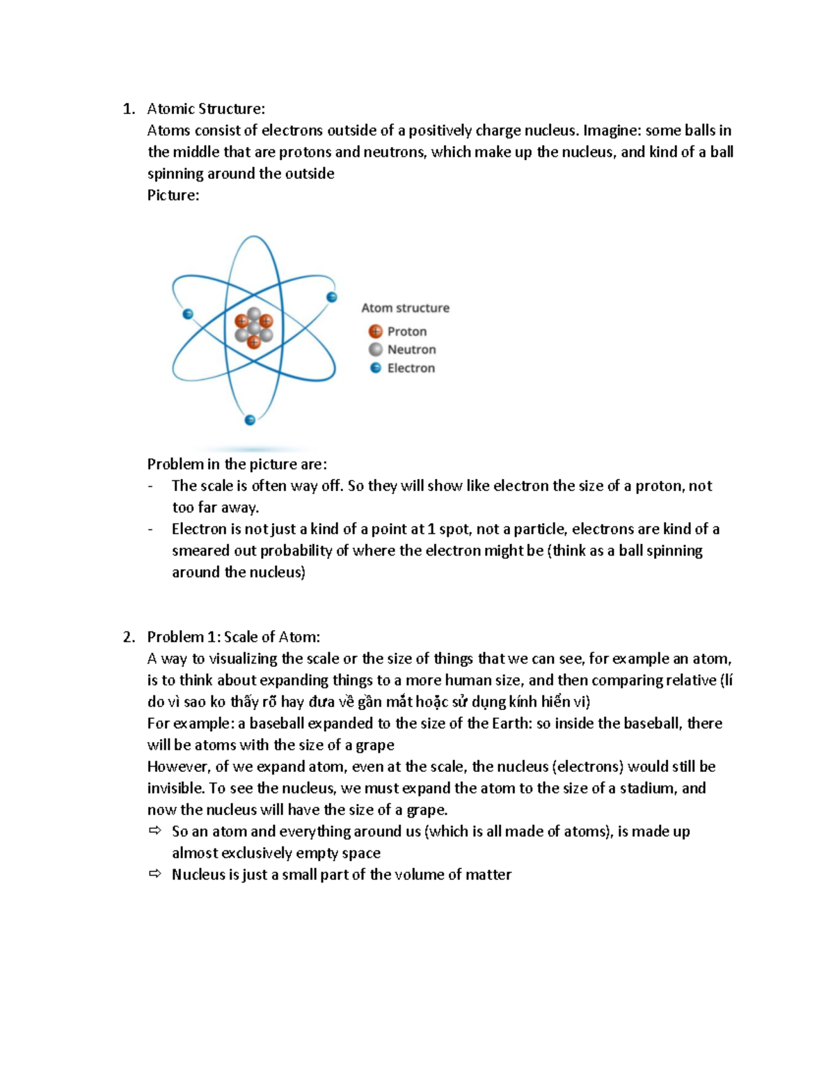 Nucleus Notes - Atomic Structure: Atoms consist of electrons outside of ...