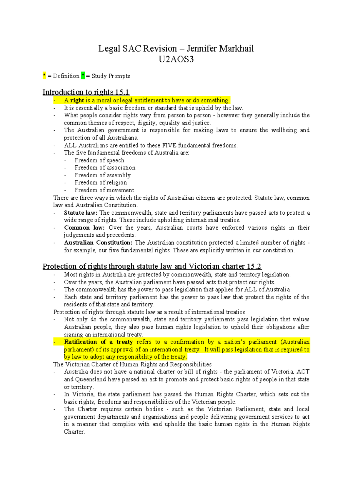 Legal SAC Revision U2AOS3 - Legal SAC Revision – Jennifer Markhail ...