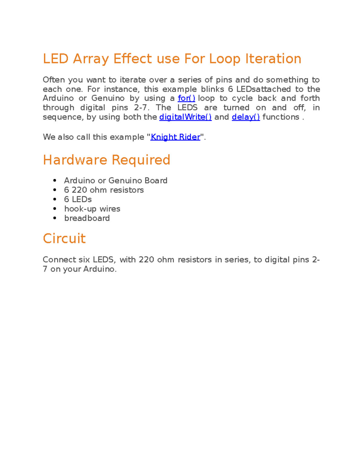 7 Led array effect - LED Array Effect use For Loop Iteration Often you ...