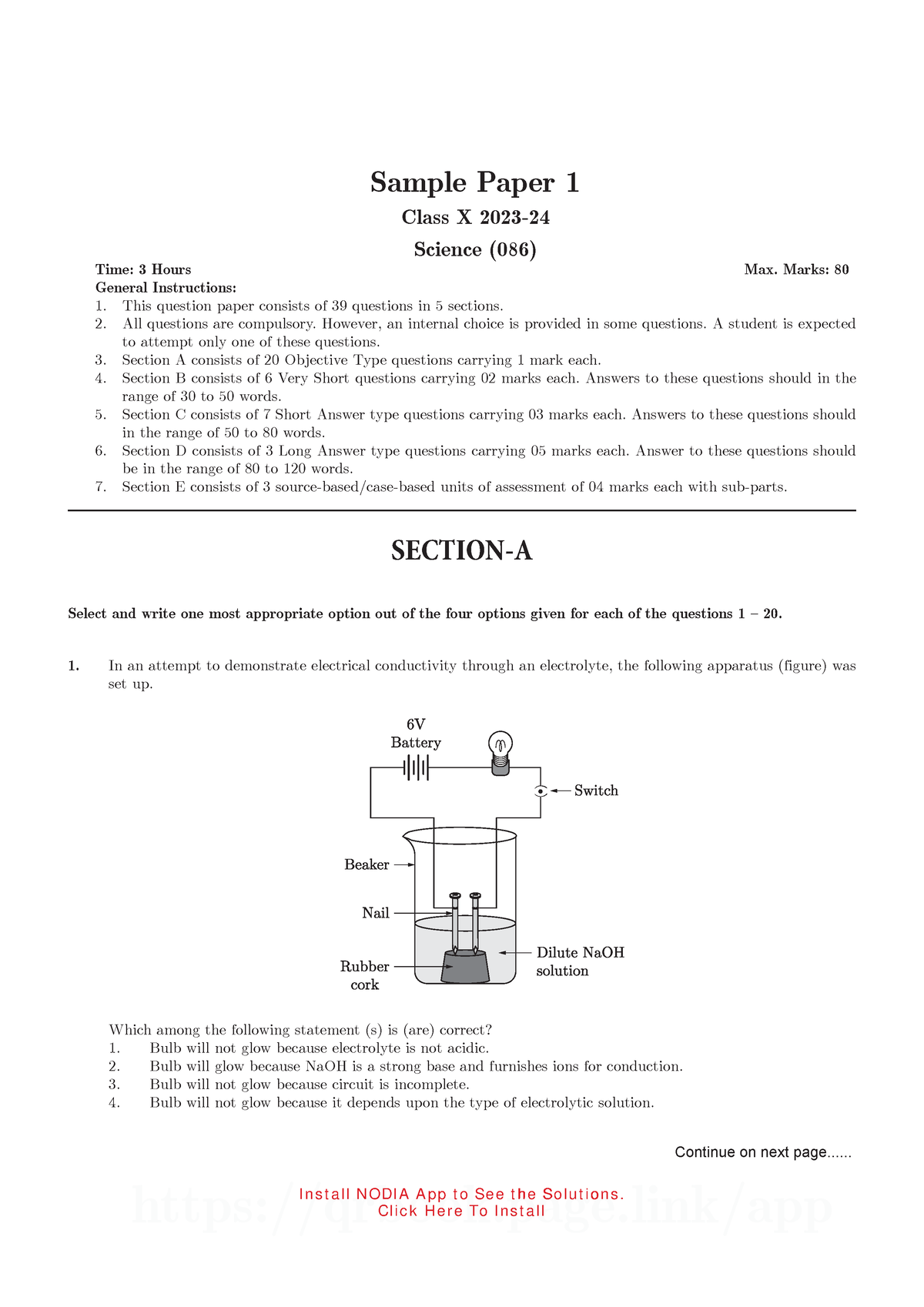 class-10-science-sample-paper-1-unsolved-install-nodia-app-to-see