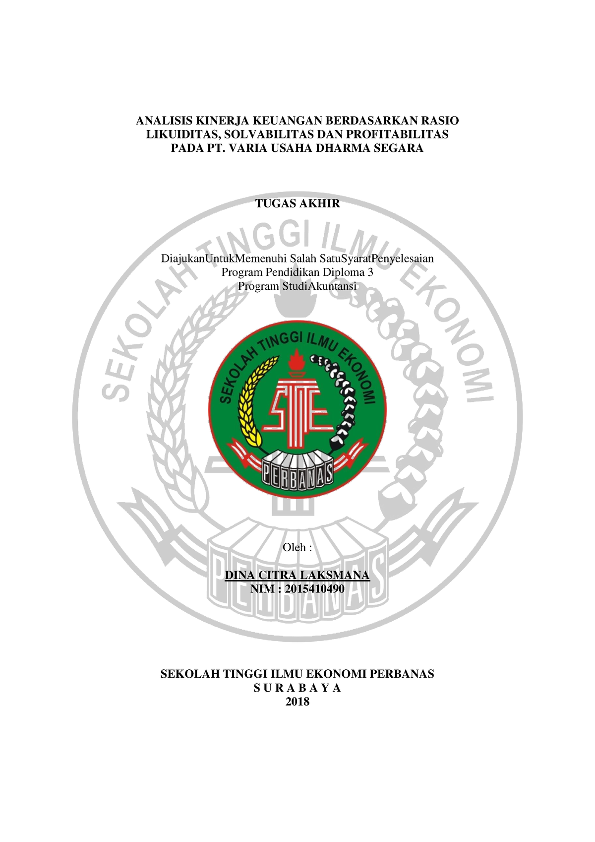 Analisis Kinerja Keuangan Berdasarkan Rasio - ANALISIS KINERJA KEUANGAN ...