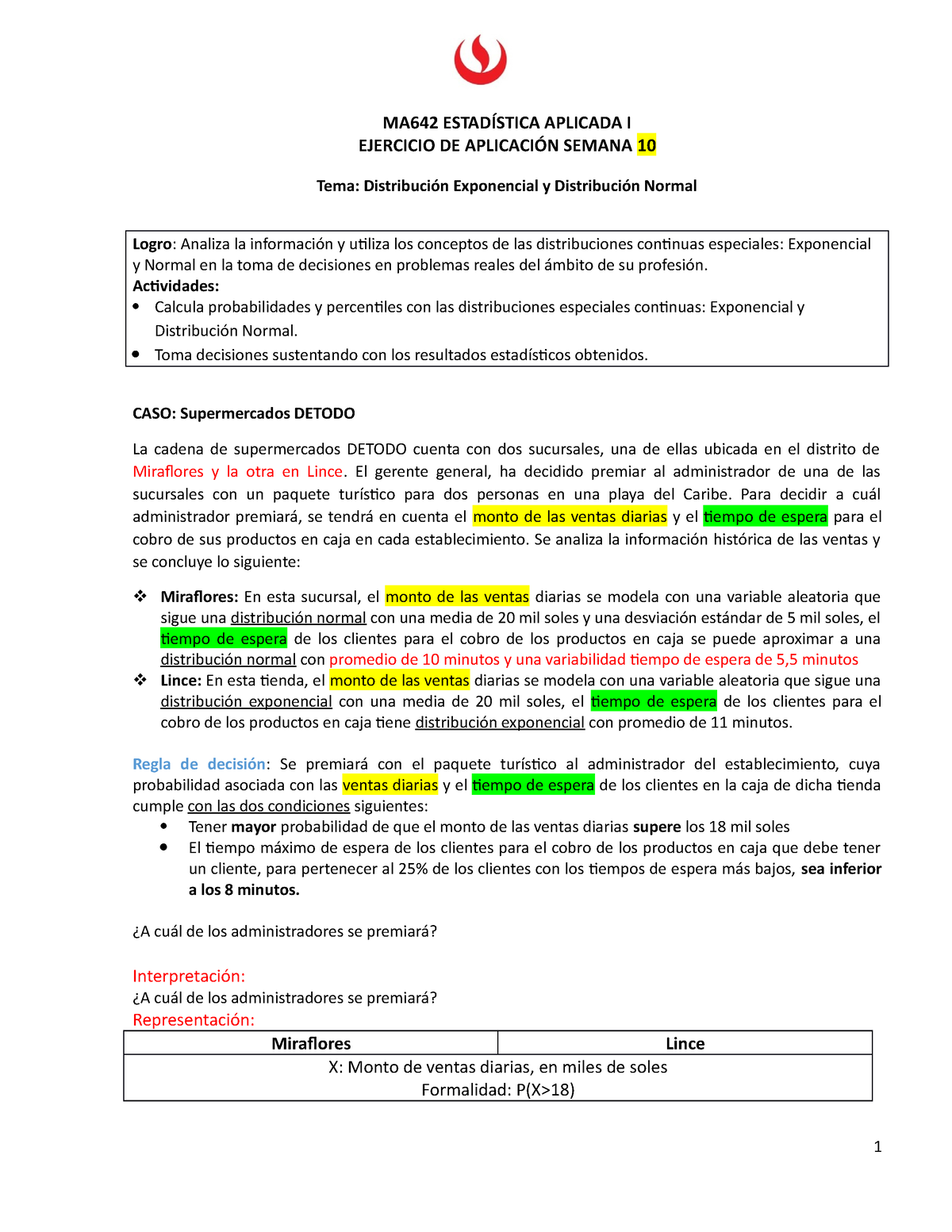 Ejercicio Aplicaci N Semana Ma Estad Stica Aplicada I Ejercicio