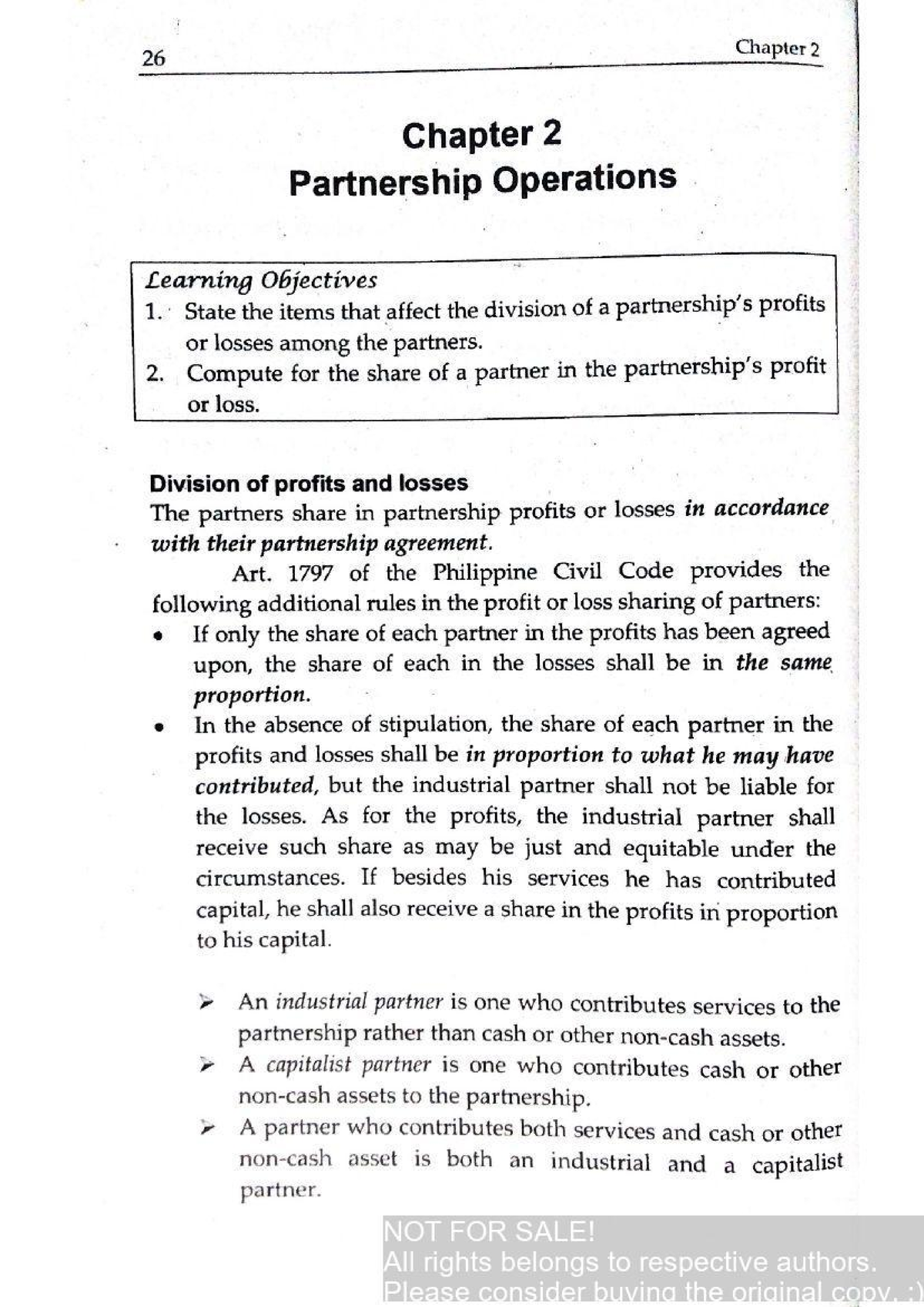 ACCOUNTING FOR SPECIAL TRANSACTIONS PARTNERSHIP OPERATION - BS in ...