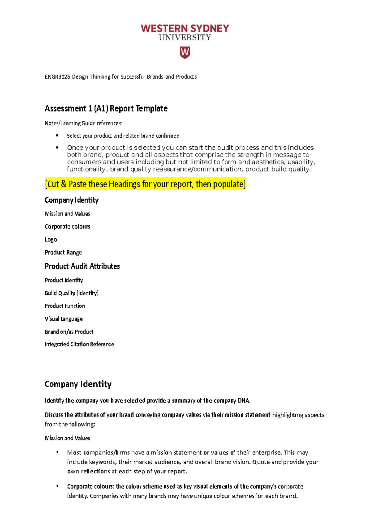 2022 ENGR3026 DT4SBP - A1 Report Template - Design Thinking for ...