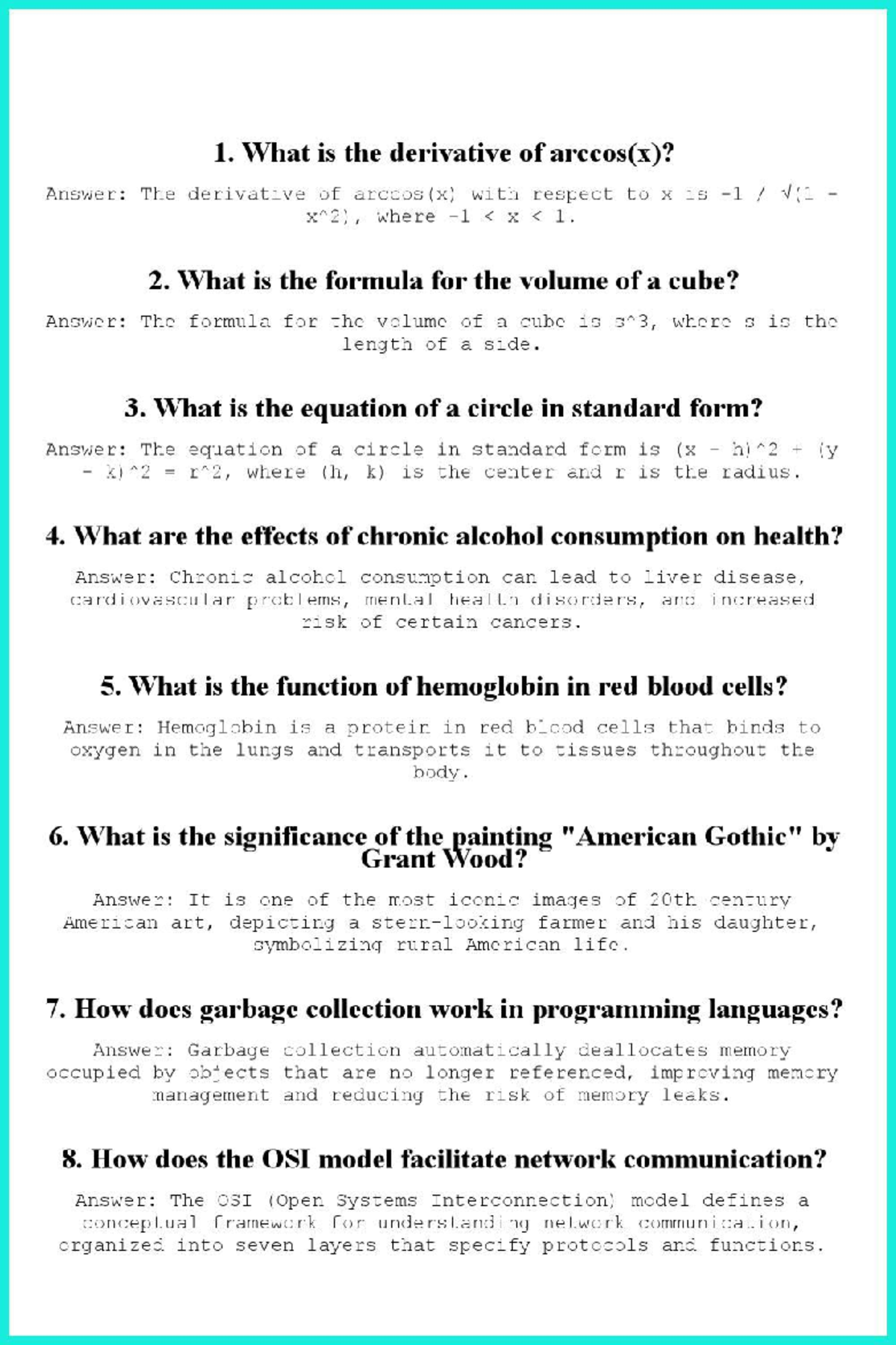 Educational Chemistry Document 8530680 - 1. What is the derivative of ...