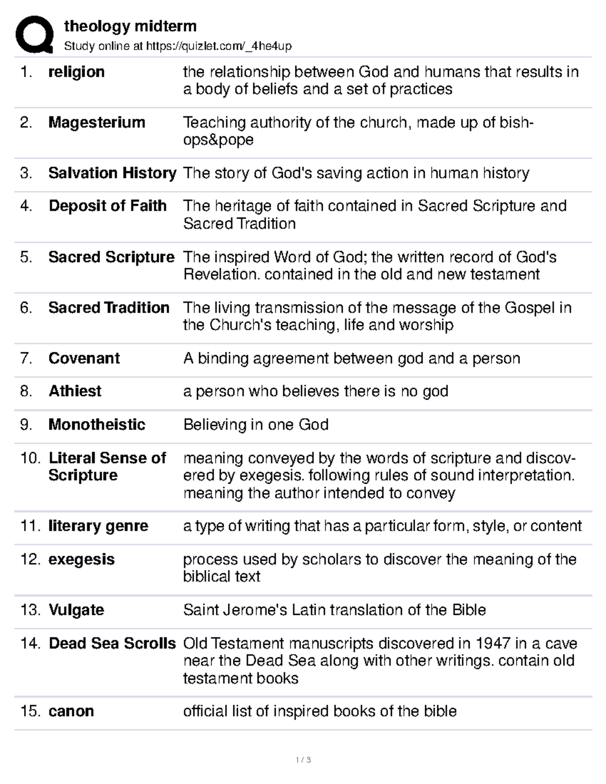 Religion Test 2 - Theology Midterm Study Online At Quizlet/_4he4up ...