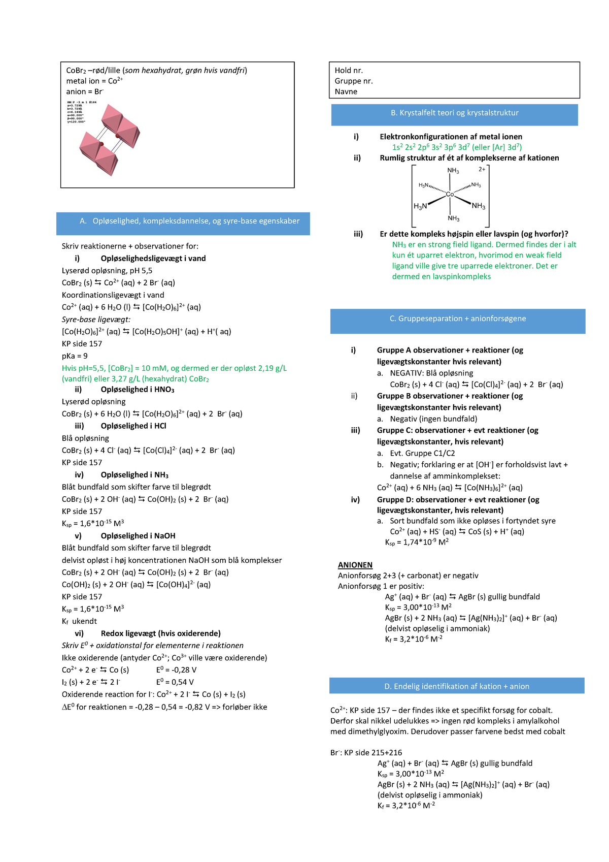 CP project poster suggestion example with cobalt bromide - A ...