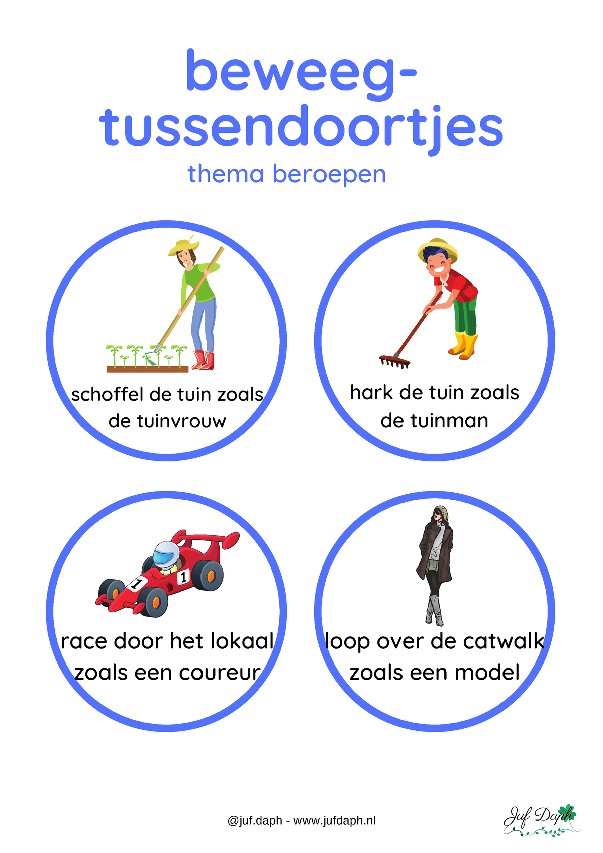 Beweegtussendoortjes Thema Beroepen - Jufdaph - Beweeg- Tussendoortjes ...