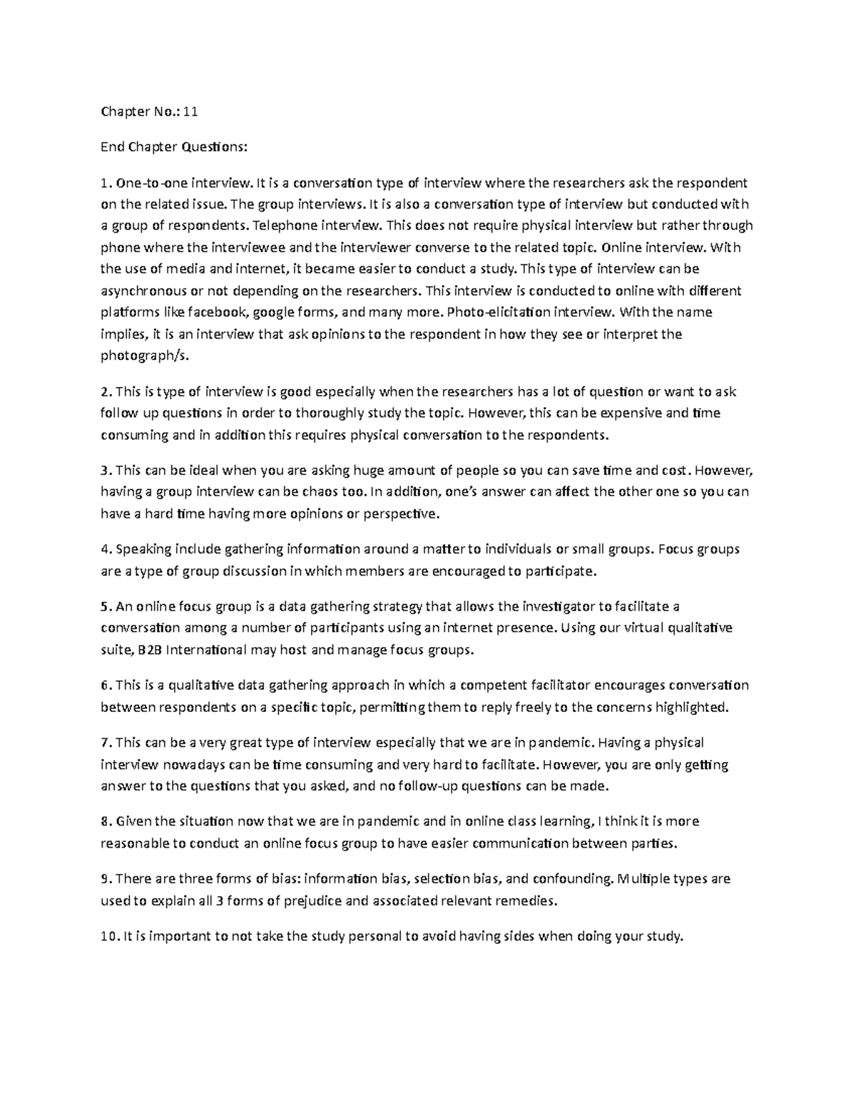 CN11 - END CHAPTER QUESTIONSEND CHAPTER QUESTIONSEND CHAPTER ...