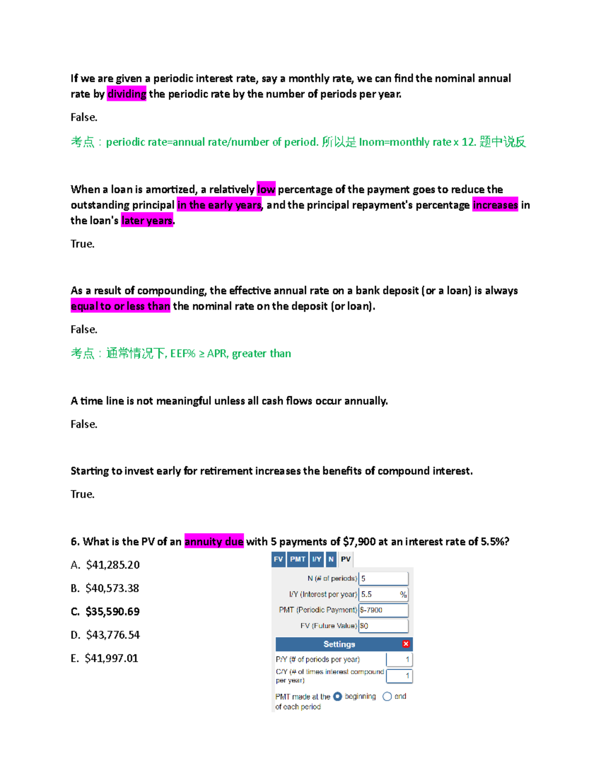 SDSU BA 323 Exam 1 Review - If We Are Given A Periodic Interest Rate ...