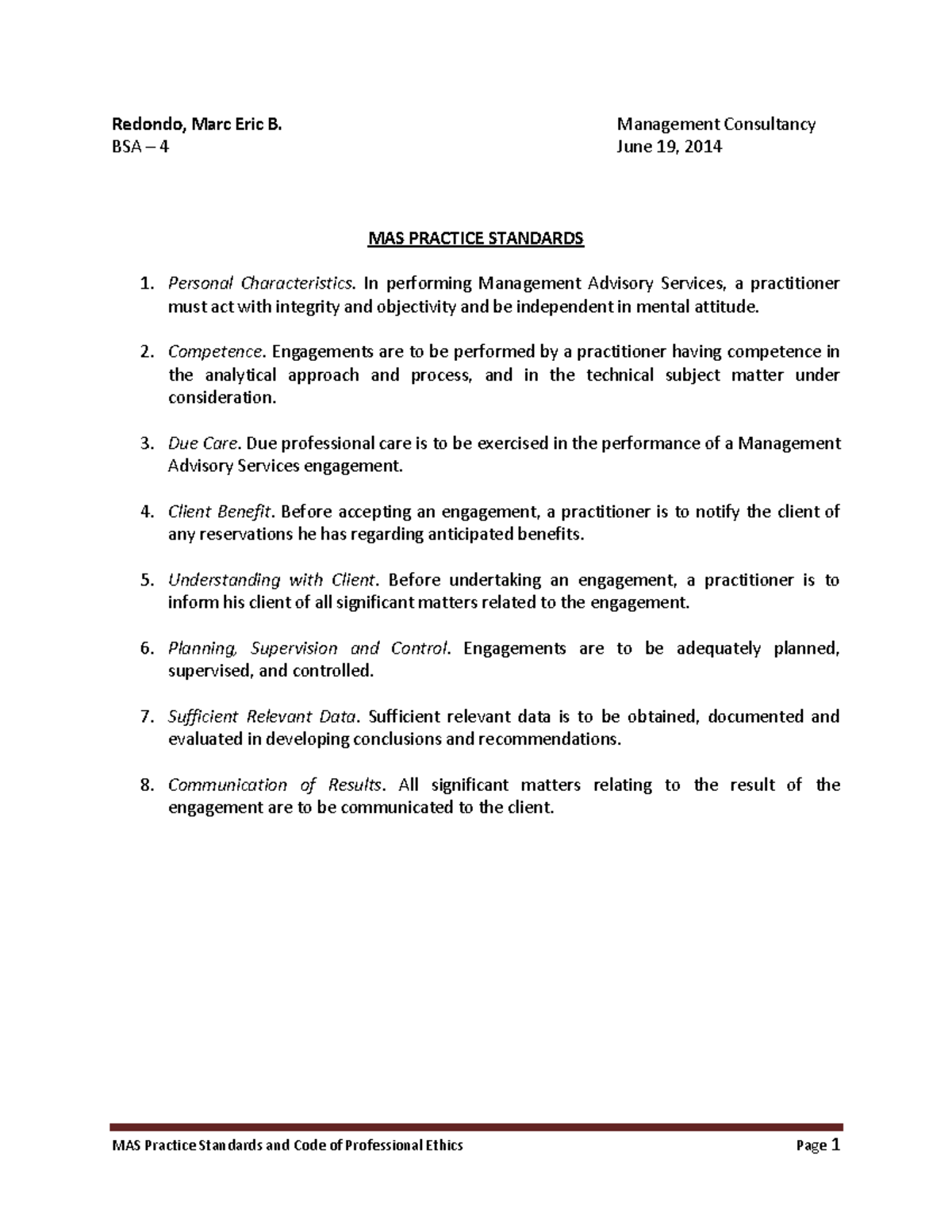 Mas-practice-standards - Redondo, Marc Eric B. Management Consultancy ...
