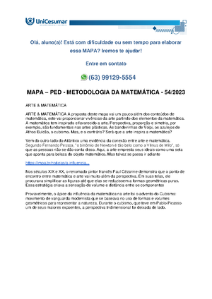 MAPA - MAT - TÓPICOS ESPECIAIS EM MATEMÁTICA - 54/2023