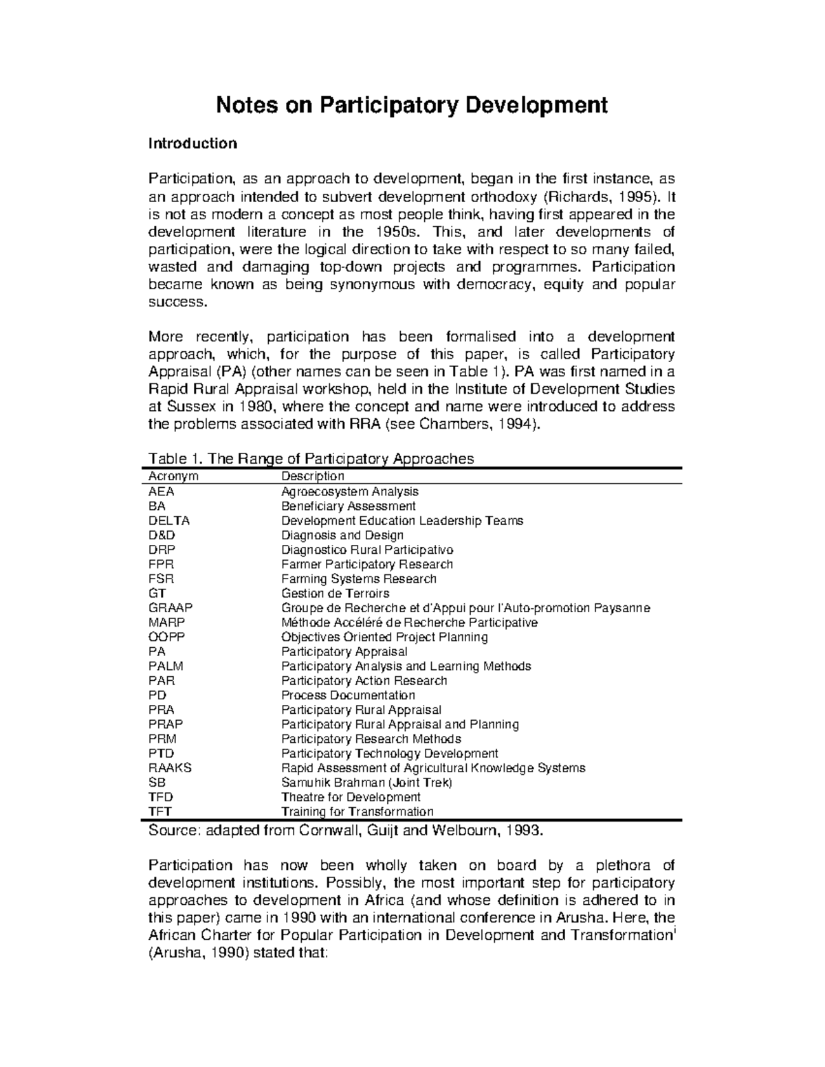 Participatory Development Notes - Notes on Participatory Development ...