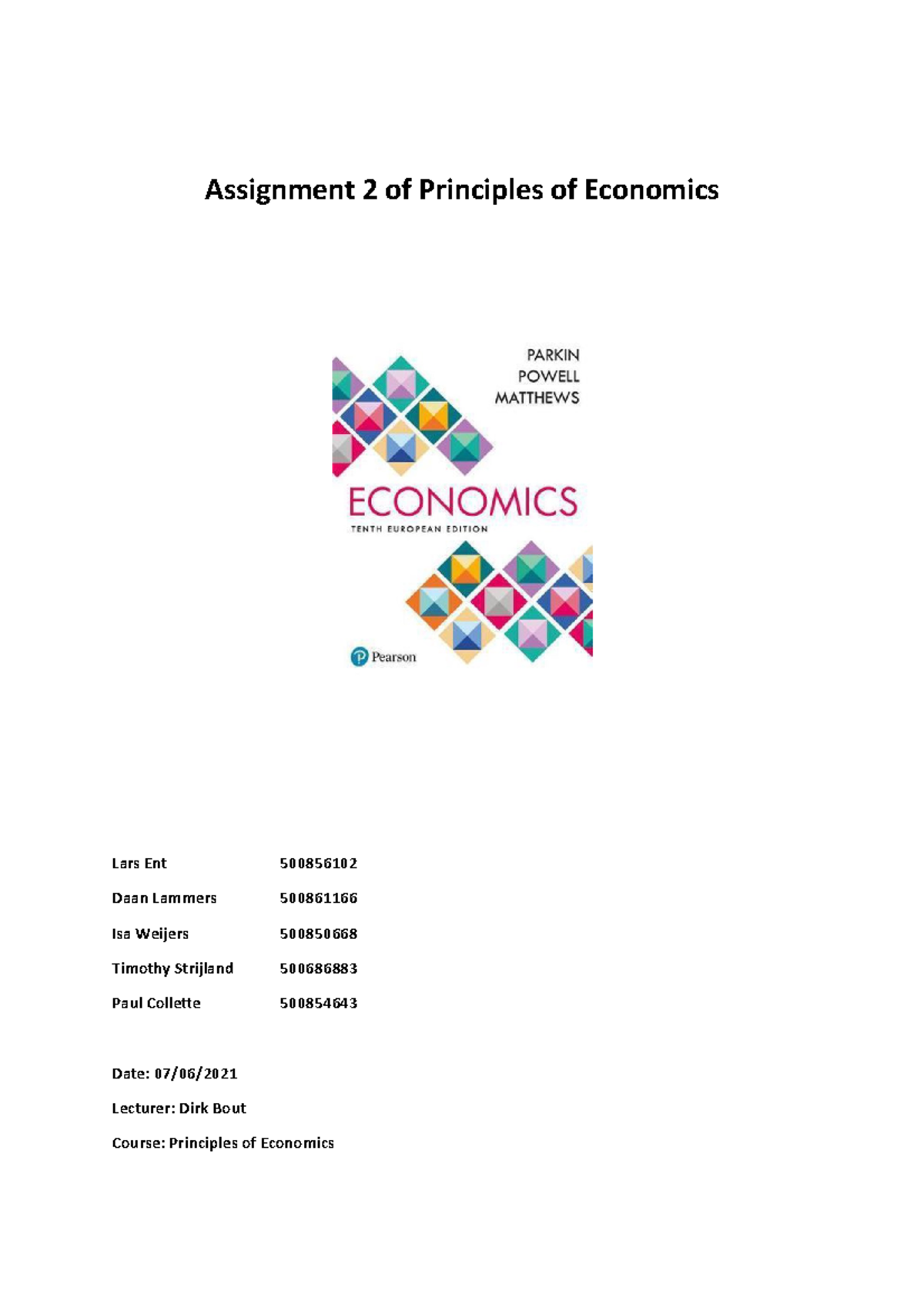 Assignment 2 Of Principles Of Economics - Assignment 2 Of Principles Of ...