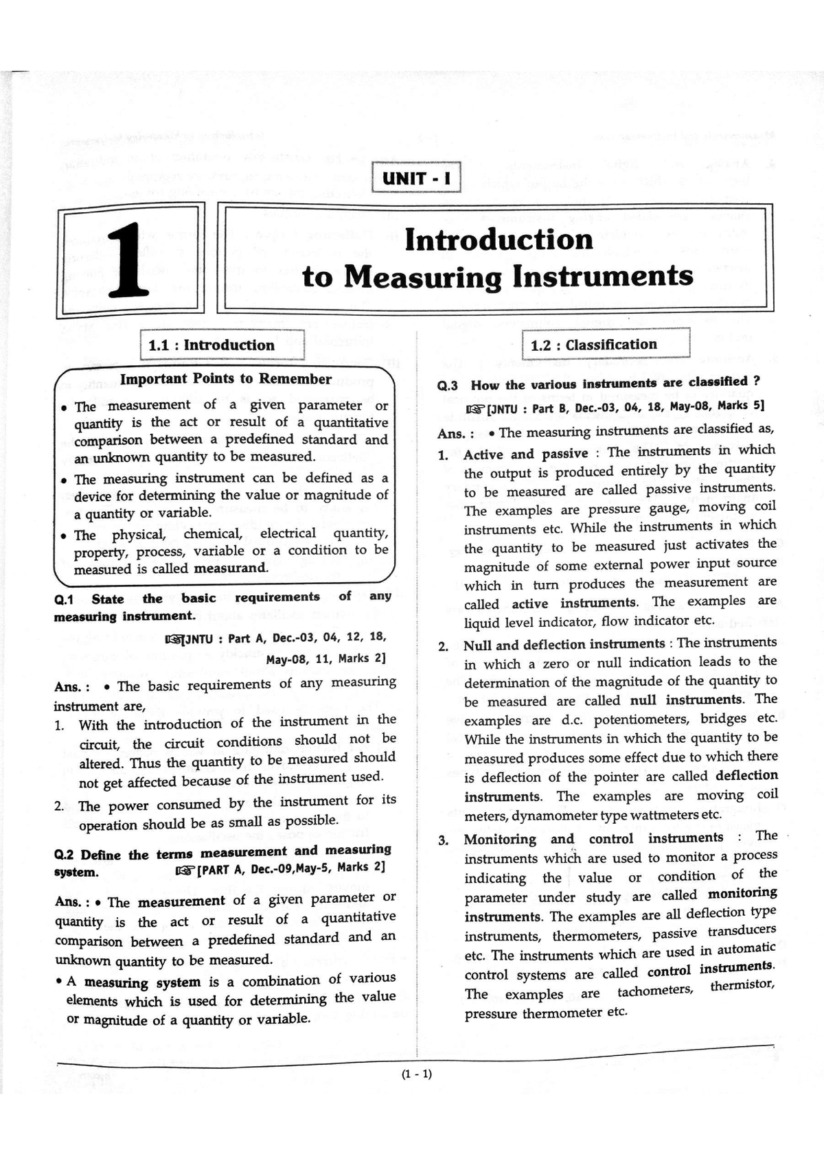 MI Unit-1 Notes - Electronic Communication Engineering - Studocu