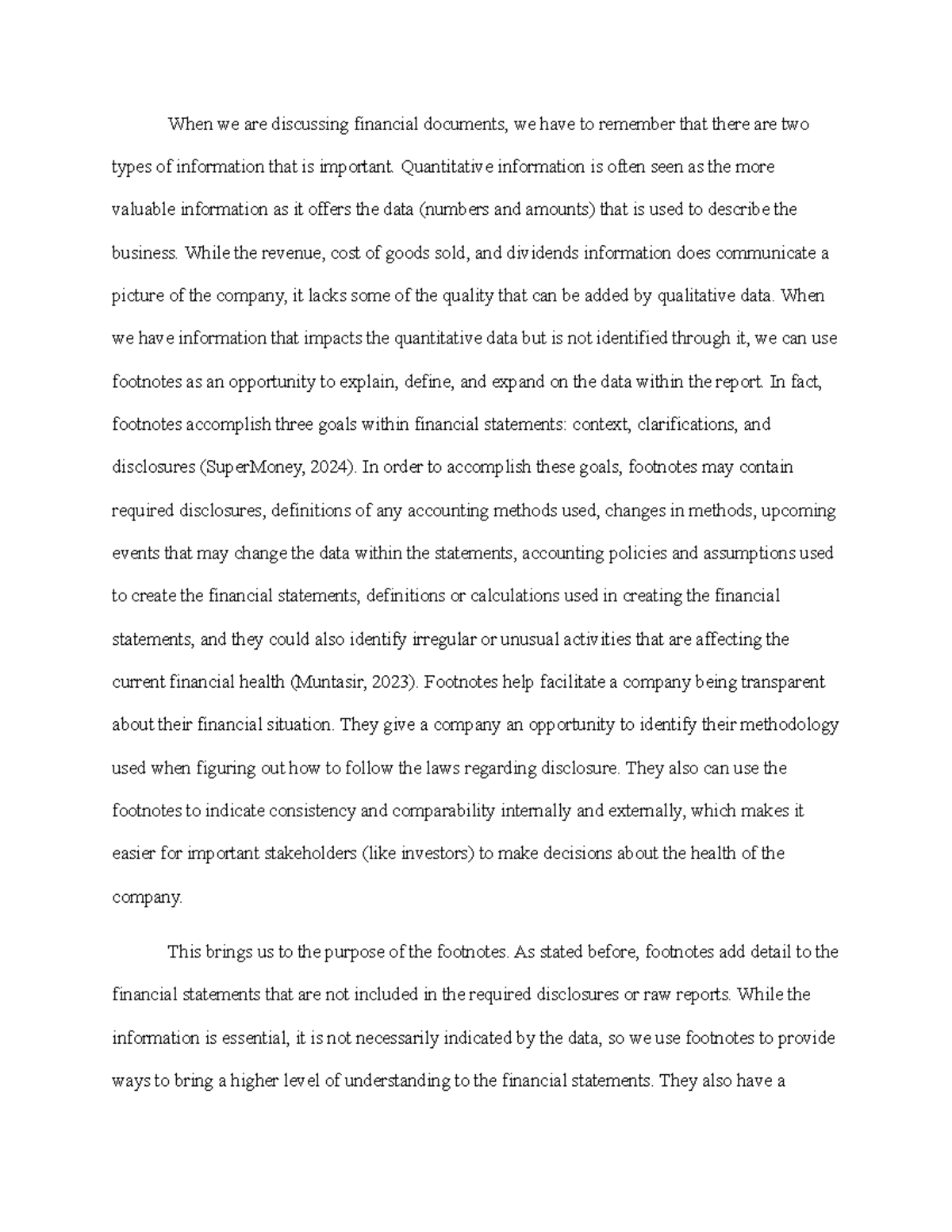 Footnotes in Accounting - When we are discussing financial documents ...