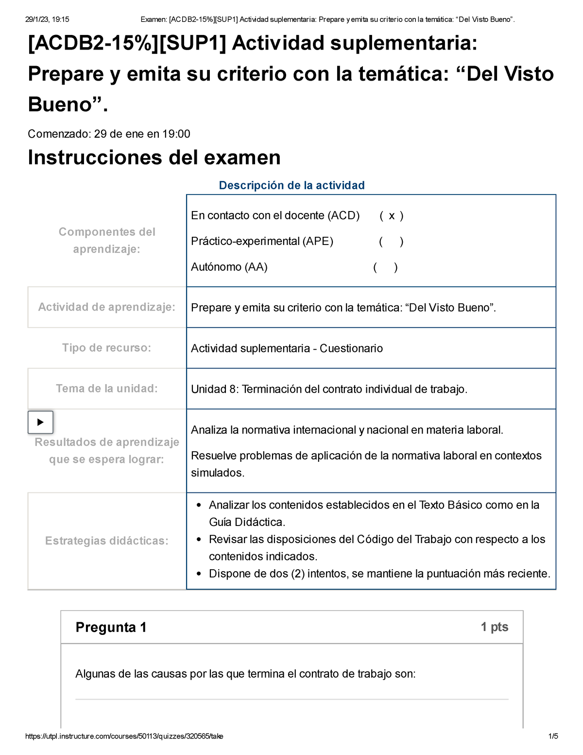 Examen [ACDB 2-15%][SUP 1] Actividad Suplementaria Prepare Y Emita Su ...