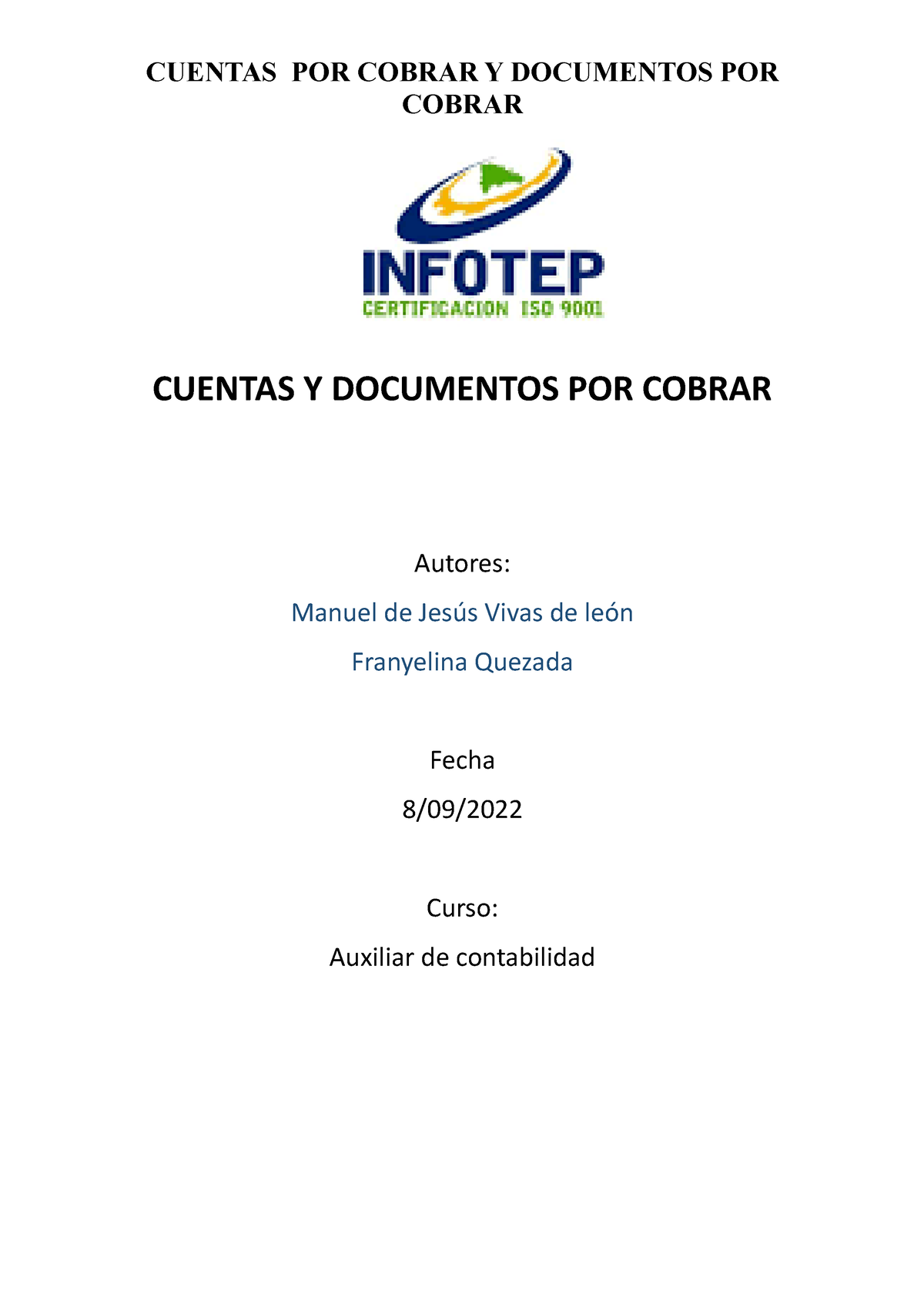 Cuentas Por Cobrar Y Documento Por Cobrar - COBRAR CUENTAS Y DOCUMENTOS ...