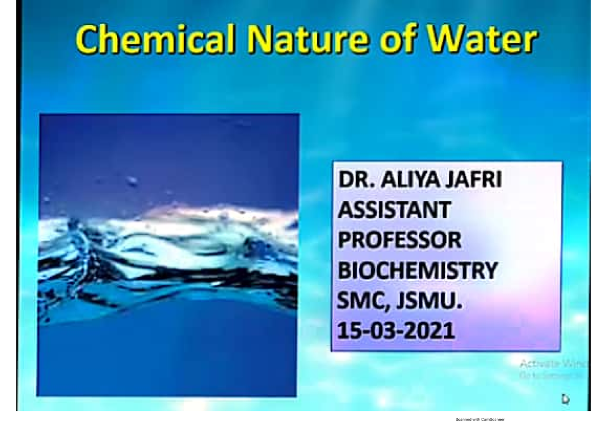 Chemical nature of water Bachelors in medicine and bachelors in