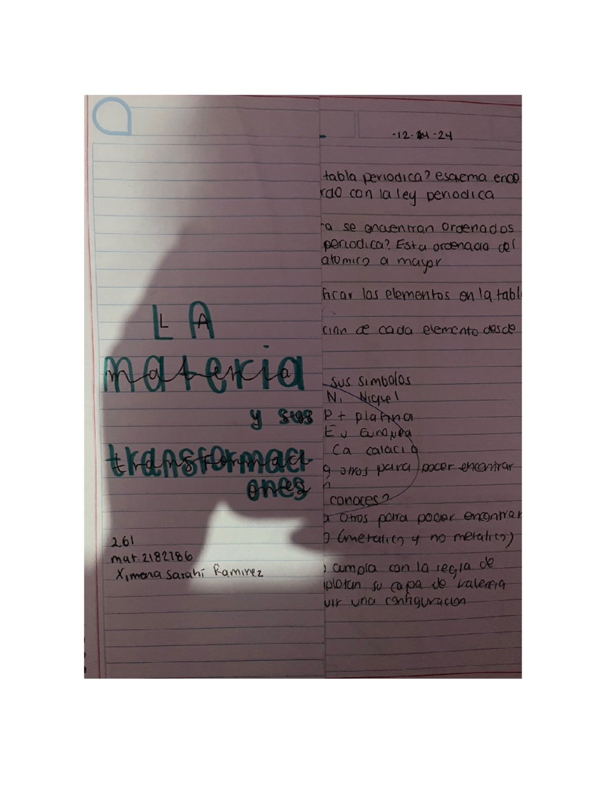 Quimica - Tarea - La materia y sus transformaciones - Studocu